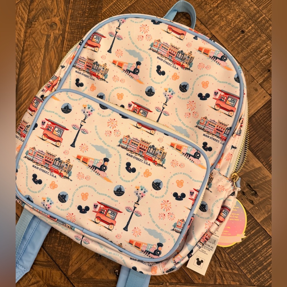 Disney x Stoney Clover Lane Disneyland Main Street Mini Backpack White.